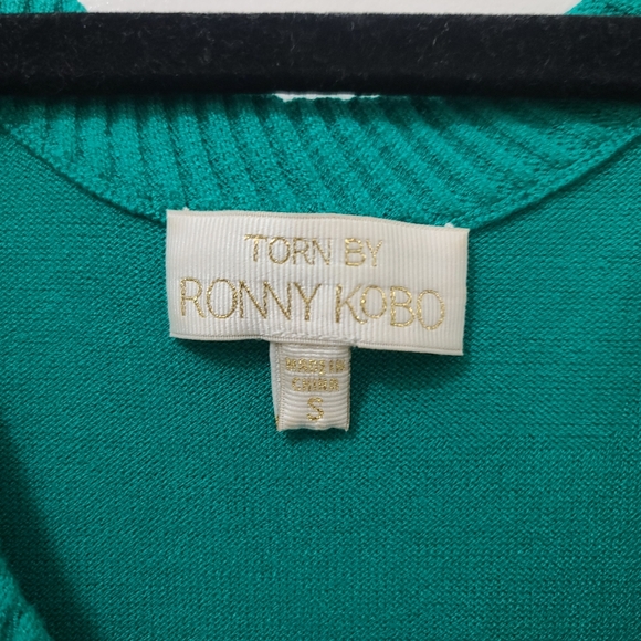 Torn by Ronny Kobo Aqua Side Cutout Knit Maxi Dress Sz Small - Picture 3 of 4